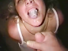 Blonde babe likes cum