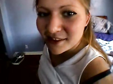 Teen blonde blowing