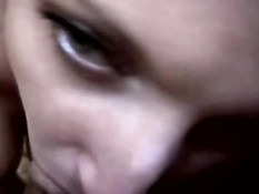 Blonde blows and gets it in her face 