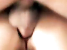 Член крупным планом входит в анус возбуждённой жене брюнетке