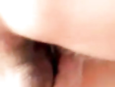 Член крупным планом входит в анус возбуждённой жене брюнетке