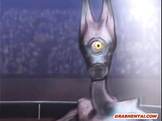 Рыжая 3d девчонка с хвостом оттрахана на ринге большим членом