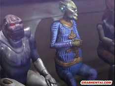 Рыжая 3d девчонка с хвостом оттрахана на ринге большим членом