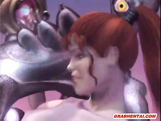 Рыжая 3d девчонка с хвостом оттрахана на ринге большим членом