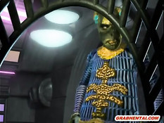 Рыжая 3d девчонка с хвостом оттрахана на ринге большим членом