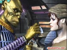 Рыжая 3d девчонка с хвостом оттрахана на ринге большим членом