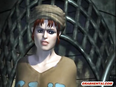 Рыжая 3d девчонка с хвостом оттрахана на ринге большим членом