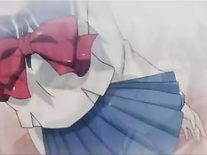 Хентай девчонка соблазняет мальчишку своими большими сиськами