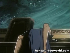 Парень в чёрном плаще лижет киску и ебёт рыжую аниме женщину