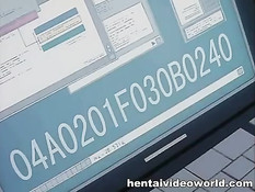 Парень в чёрном плаще лижет киску и ебёт рыжую аниме женщину