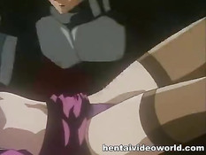 Парень в чёрном плаще лижет киску и ебёт рыжую аниме женщину