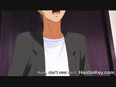 Хентай мамочка отсасывает член и трахается с собственным сыном