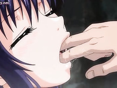 Счастливый паренёк у водопада трахается с тремя хентай девками