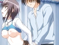 Привязал к кровати аниме девчонку и засунул член в бритую киску