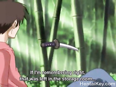 Аниме девушка с голубыми волосами отсосала и запрыгнула на член