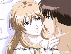 Аниме девушка с голубыми волосами отсосала и запрыгнула на член