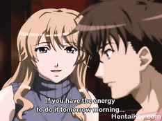 Аниме девушка с голубыми волосами отсосала и запрыгнула на член