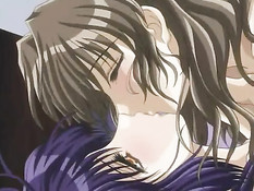 Хентай лесбиянка трётся сиськами об грудь и лижет киску подруге