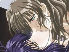 Хентай лесбиянка трётся сиськами об грудь и лижет киску подруге