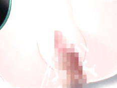 Аниме детка с голубыми волосами отсосала и получила член в киску