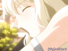 Светловолосая аниме девушка отсасывает и трахается в автомобиле