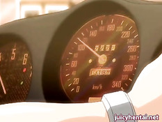 Светловолосая аниме девушка отсасывает и трахается в автомобиле