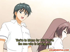 Парень прижал к стене и оттрахал испуганную хентай девственницу