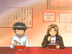 Аниме девушка дрочит сиськами член и трахается в позе наездницы