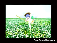 Грудастая 3D девка с синими волосами отсасывает и ебётся с парнем