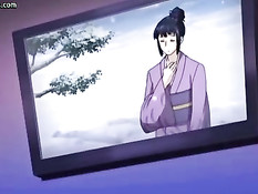 Очкастую аниме девушку отодрали раком и обильно полили спермой