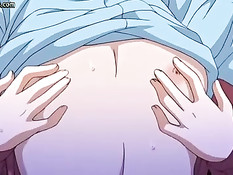 Очкастую аниме девушку отодрали раком и обильно полили спермой