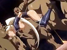 Похотливые орки занимаются сексом с сисястыми хентай девушками