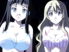 Грудастая хентай блондинка повалила парня на пол и села на член