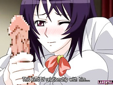 Горячая аниме девушка делает минет в позе 69 и ебётся в трусиках