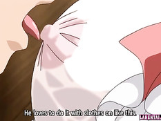 Горячая аниме девушка делает минет в позе 69 и ебётся в трусиках