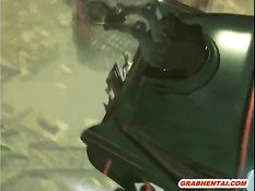 Две странные 3d девушки занимаются сексом с железным человеком