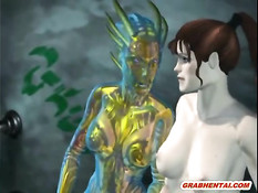 Две странные 3d девушки занимаются сексом с железным человеком