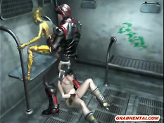 Две странные 3d девушки занимаются сексом с железным человеком