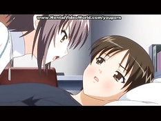 Хентай девушка запрыгнула на кровать и села на член после минета