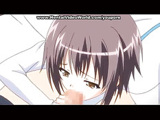 Хентай девушка запрыгнула на кровать и села на член после минета