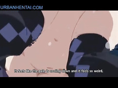 Хентай девушка стоя на коленях подрочила член большими сиськами