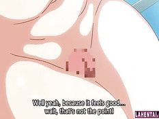 Красноволосая грудастая хентай женщина кошка прыгает на члене