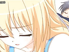 Светловолосая аниме девка сосёт в позе 69, а парень лижет киску