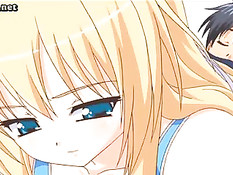 Светловолосая аниме девка сосёт в позе 69, а парень лижет киску