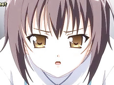 Бойфренд ласкает сиськи хентай девчонке и кончает на её юбочку