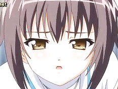 Бойфренд ласкает сиськи хентай девчонке и кончает на её юбочку