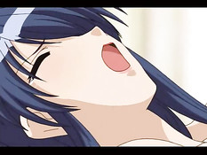 Парень лижет соски и трахает аниме девушку с голубыми волосами