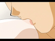 Парень лижет соски и трахает аниме девушку с голубыми волосами