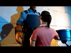 3D девка с хвостиком расстёгивает мужику штаны и отсасывает член