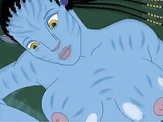 Девушка с планеты Пандора из фильма Аватар трахается с парнем